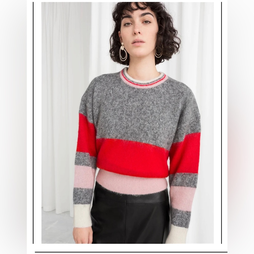 & Other Stories Wool Blend Striped Sweater Size Medium